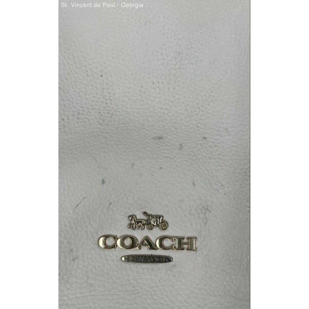 COACH Marlon Hobo Bag Purse Refined Pebble Leather Chalk White W/ Gold Hardware - Picture 4 of 12